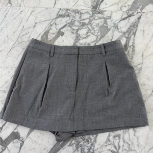 Zara Gray Pleated Tailored Skort
